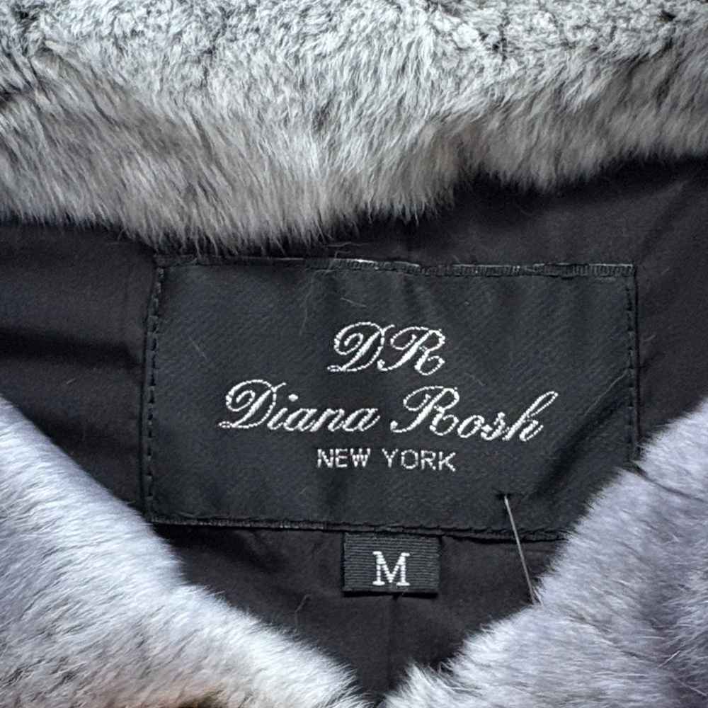 Chic Women's Gray Rex Rabbit Jacket - Picture 2 of 3